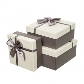 Купить Коробка серая с бантом, большая